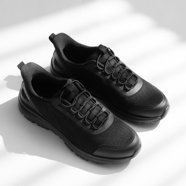 Men's Comfortable Mesh Work Sneakers - BLACK - 7