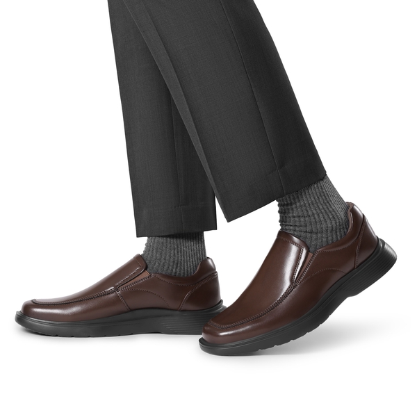 Men's Slip-On Classic Dress Loafers - DARK BROWN - 6