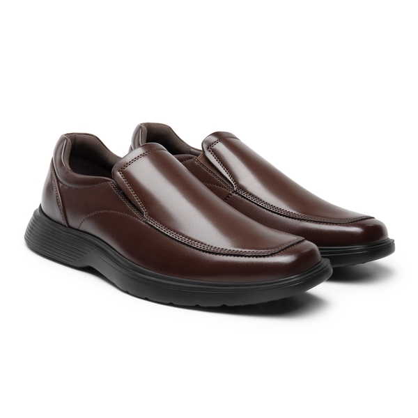 Men's Slip-On Classic Dress Loafers - DARK BROWN - 4