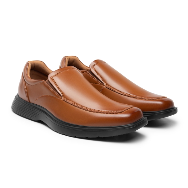 Men's Slip-On Classic Dress Loafers - BROWN - 4