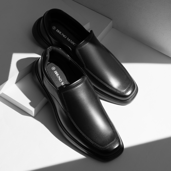 Men's Slip-On Classic Dress Loafers - BLACK - 7