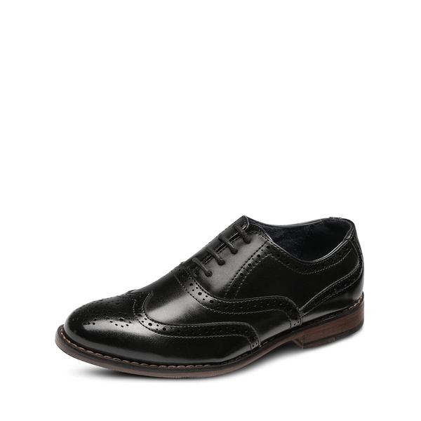 Boys' Breathable Oxford Shoes - BLACK -  0