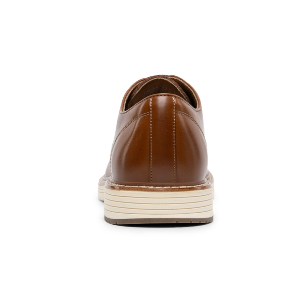 [CrossFlex Lite Polish] Men's Non-Slip Smart Casual Oxfords - BROWN - 4