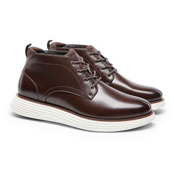 Men's Chukka Casual Dress Boots - DARK BROWN - 4