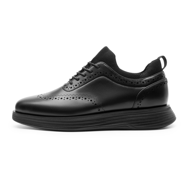 [MaxFlex SuiteCraft] Men's Casual Wingtip Dress Sneakers - ALL BLACK - 2