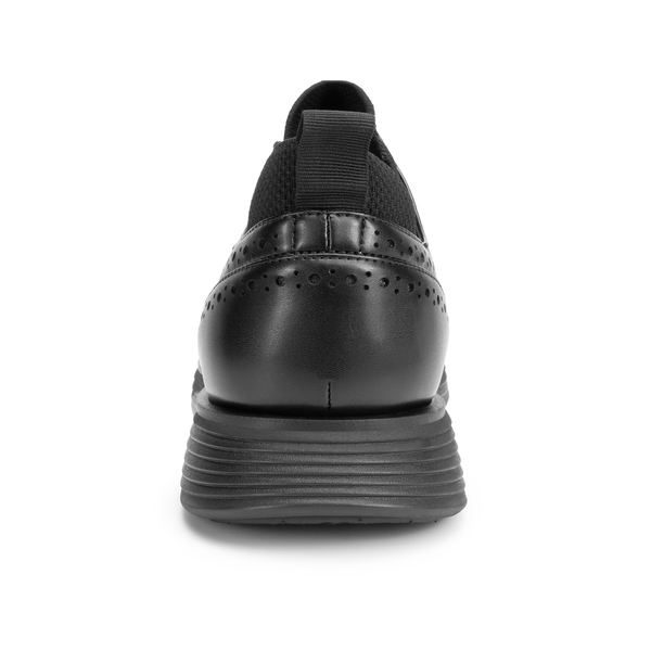[MaxFlex SuiteCraft] Men's Casual Wingtip Dress Sneakers - ALL BLACK - 5