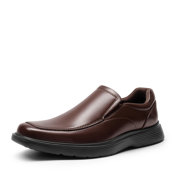 Men's Slip-On Classic Dress Loafers - DARK BROWN -  0