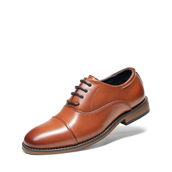 Kids Classic Cap-Toe Oxford Shoes - BROWN -  0