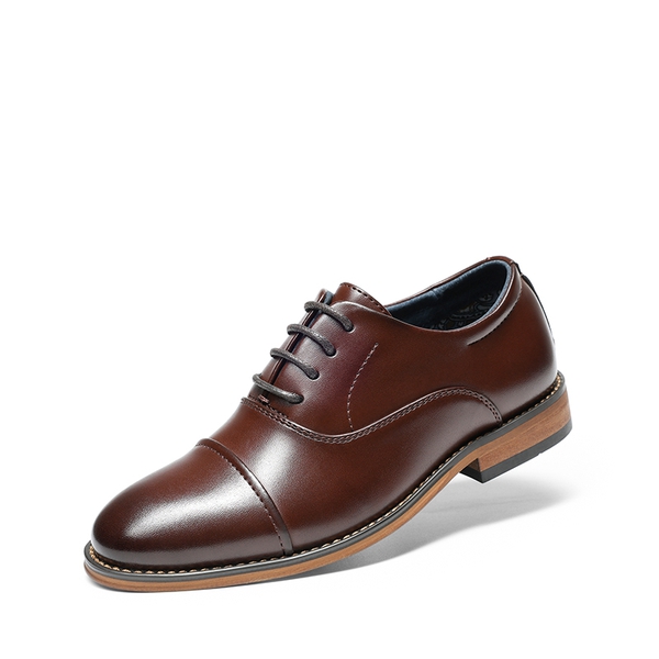 Kids Classic Cap-Toe Oxford Shoes - DARK BROWN -  0