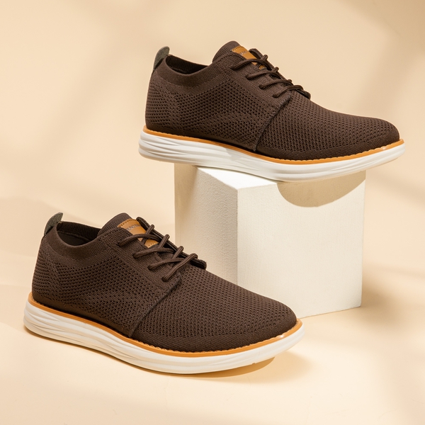 [KnitFlex Breeze] Men's Breathable Mesh Oxford Sneakers - BROWN - 1