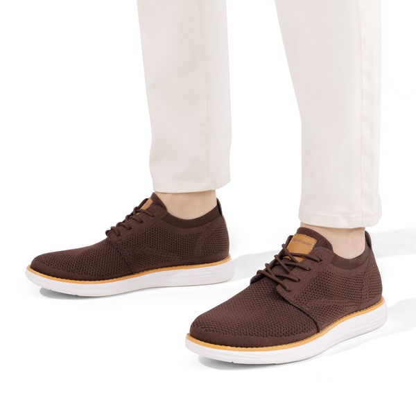 [KnitFlex Breeze] Men's Breathable Mesh Oxford Sneakers - BROWN - 6