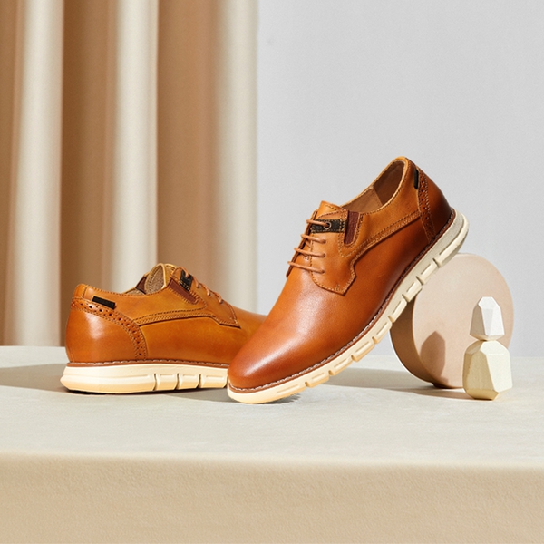 [CrossFlex NeatPolish-] Men's Casual Oxford Dress Sneakers - BROWN - 1