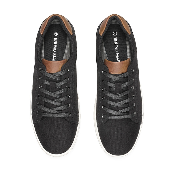 Men's Casual Canvas Sneakers - BLACK - 3