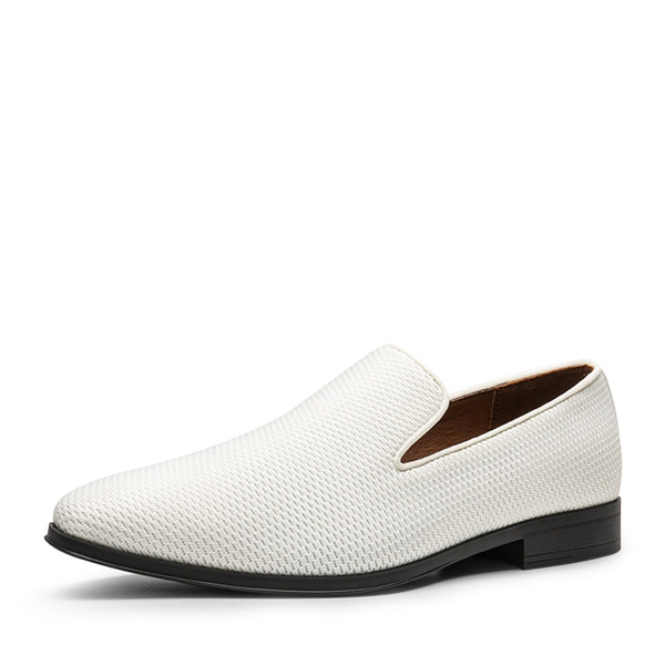 Men's Velvet Slip-On Loafers - WHITE -  0