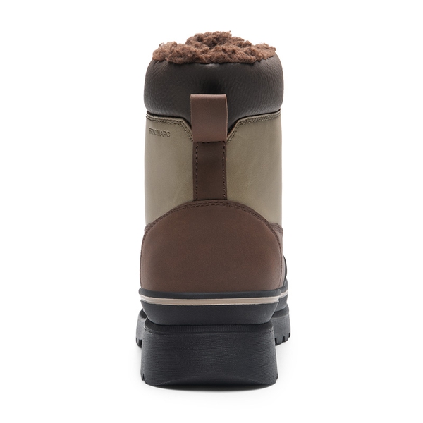 Men's Fur Lined Insulated Snow Boots - BROWN - 3