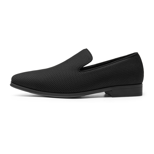 Men's Velvet Slip-On Loafers - BLACK - 1