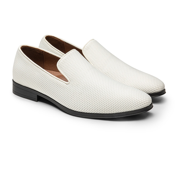 Men's Velvet Slip-On Loafers - WHITE - 2