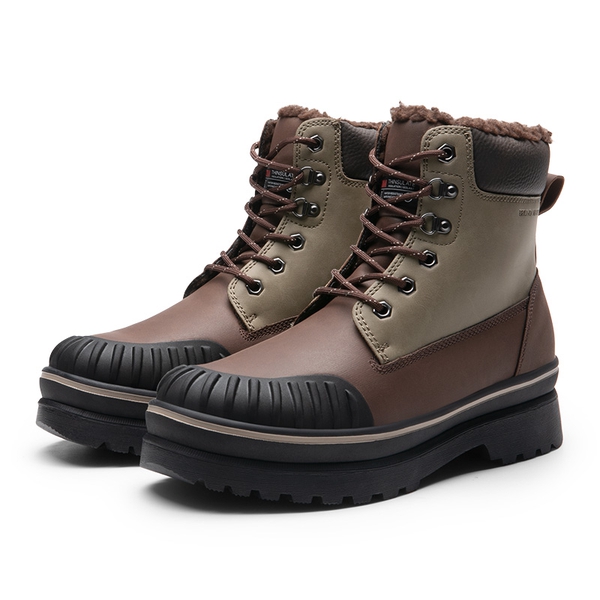 Men's Fur Lined Insulated Snow Boots - BROWN - 2
