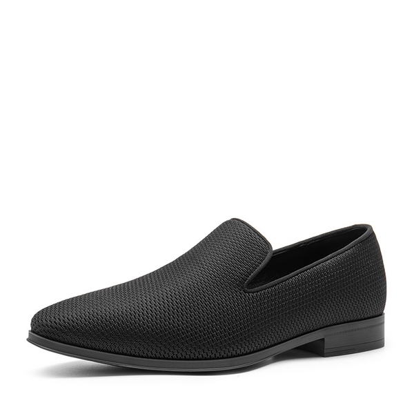 Men's Velvet Slip-On Loafers - BLACK -  0