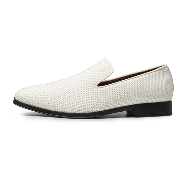 Men's Velvet Slip-On Loafers - WHITE - 1