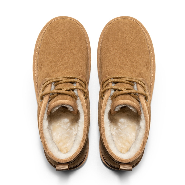 Men's Suede Fur Snow Boots - CHESNUT - 2