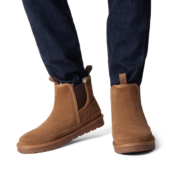 Men's Chelsea Snow Ankle Boots - CHESNUT - 6