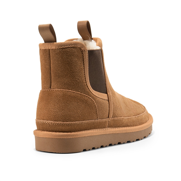 Men's Chelsea Snow Ankle Boots - CHESNUT - 4