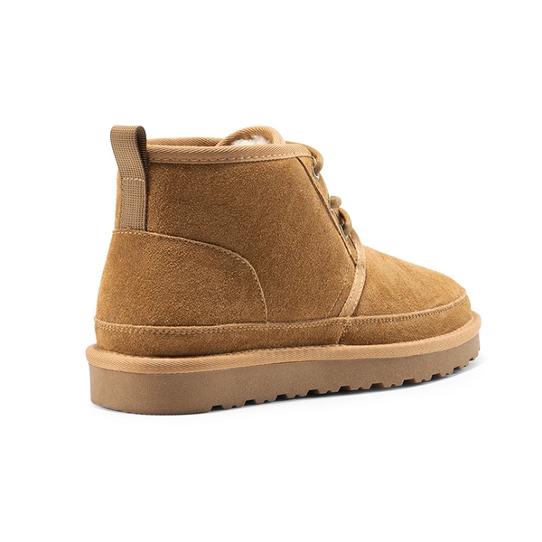 Men's Suede Fur Snow Boots - CHESNUT - 4