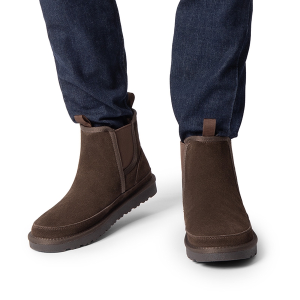 Men's Chelsea Snow Ankle Boots - BROWN - 6