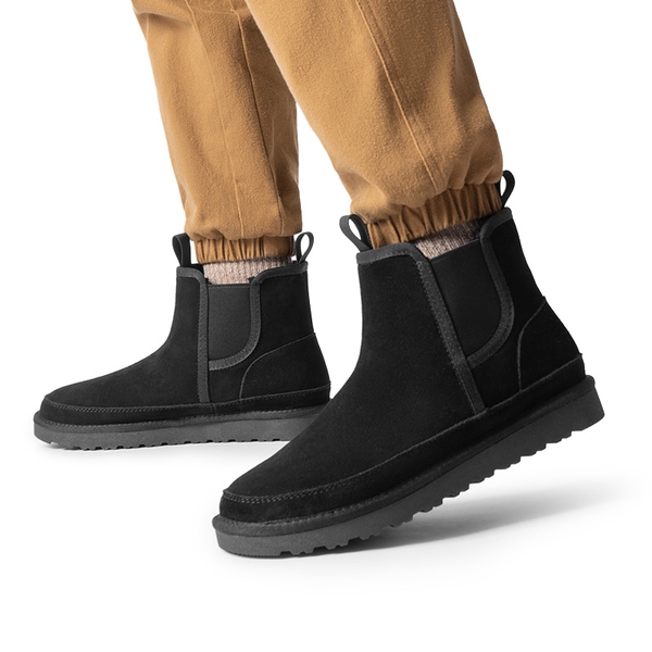 Men's Chelsea Snow Ankle Boots - BLACK - 5