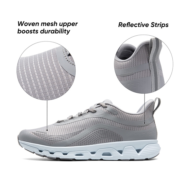 Men's Cushioned Mesh Lifestyle Sneakers - GREY - 7