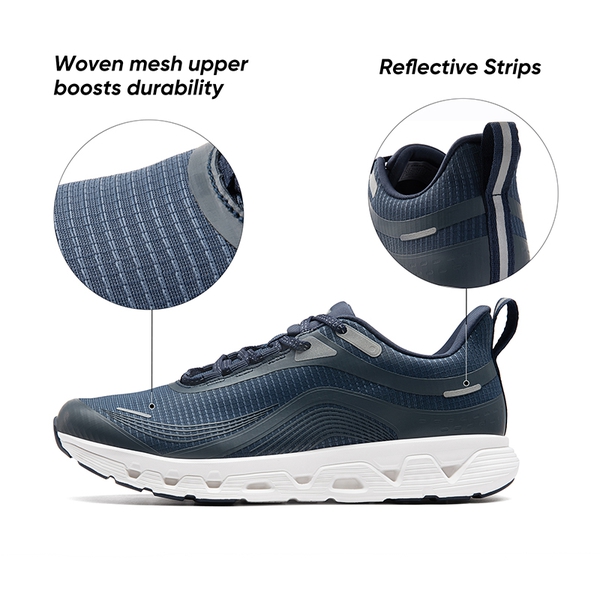 Men's Cushioned Mesh Lifestyle Sneakers - NAVY - 7