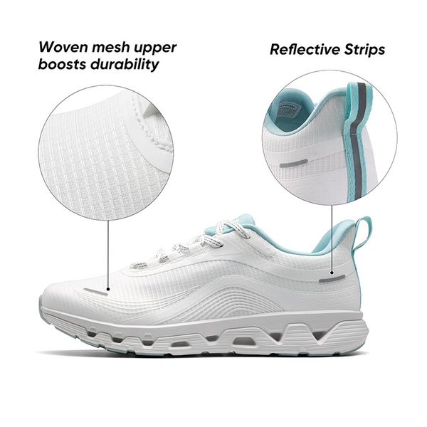 Men's Cushioned Mesh Lifestyle Sneakers - WHITE - 7