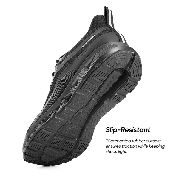 Men's Cushioned Mesh Lifestyle Sneakers - ALL BLACK - 2