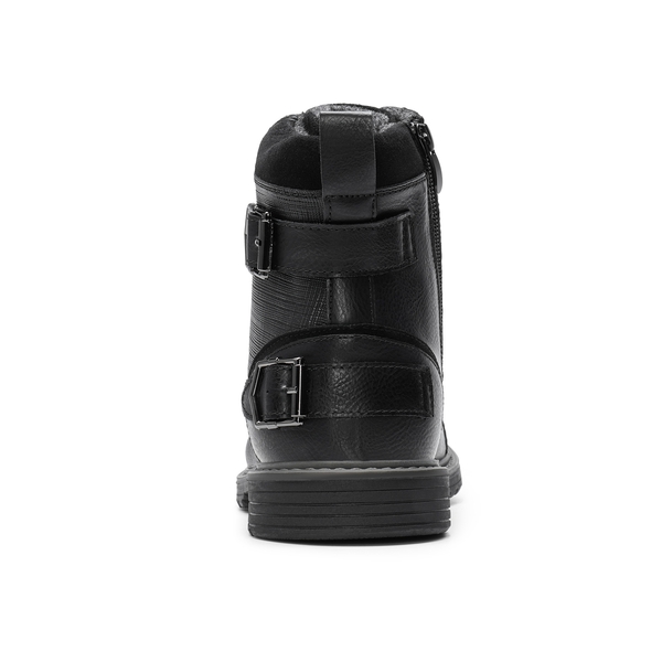 Men's Fur-Lined Oxford Dress Boots - BLACK - 7