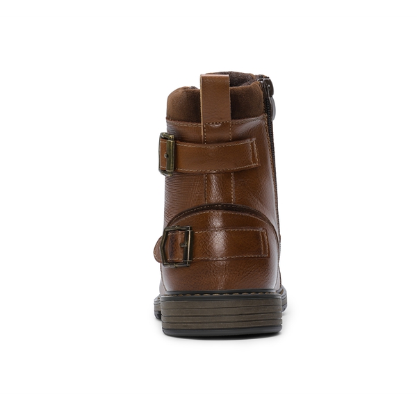 Men's Fur-Lined Oxford Dress Boots - CAMEL - 7