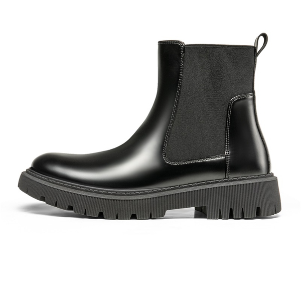 Men's Pull On Chelsea Boots - BLACK-PAT - 1