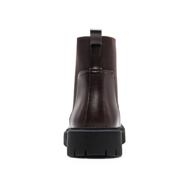 Men's Pull On Chelsea Boots - DARK BROWN-1 - 4