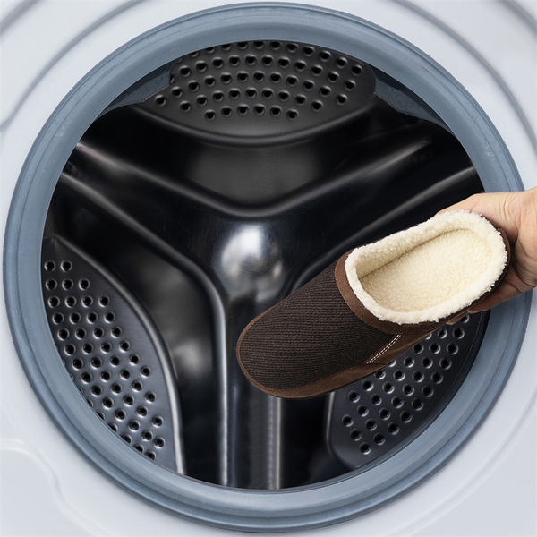 Men's Warm Fuzzy House Slippers - BROWN - 2