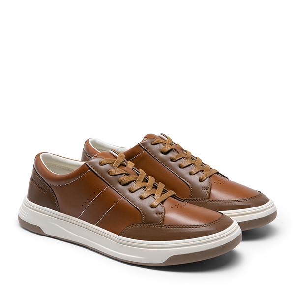 Men's Low Top Casual Fashion Sneakers - BROWN - 2