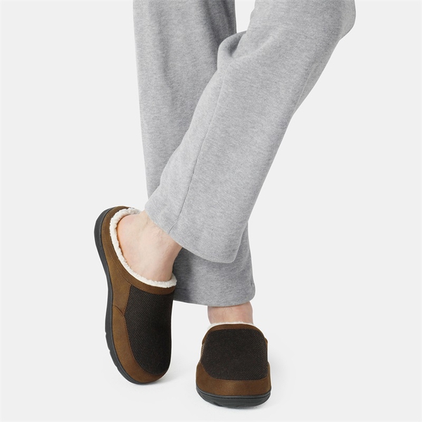 Men's Warm Fuzzy House Slippers - BROWN - 4
