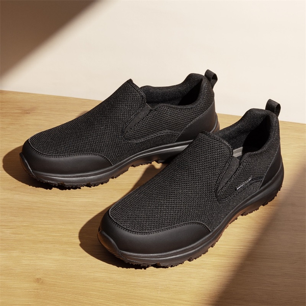 Men's Comfortable Non-Slip Work Sneakers - BLACK - 7