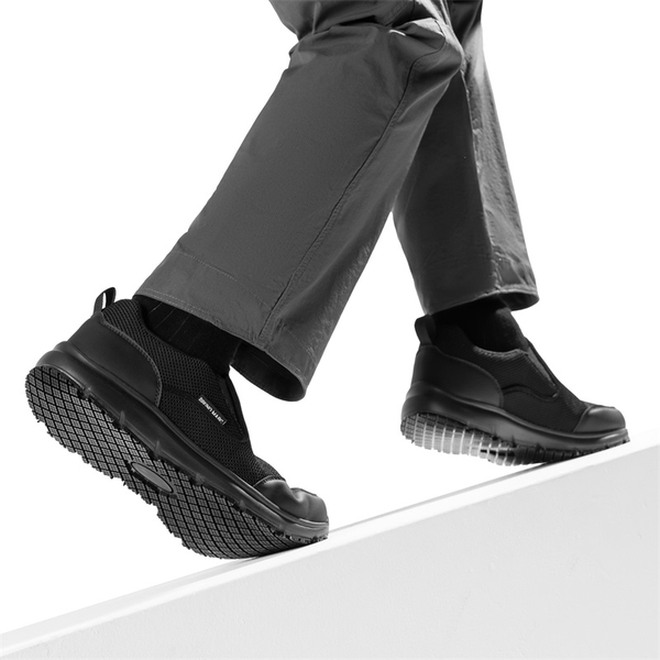 Men's Comfortable Non-Slip Work Sneakers - BLACK - 6