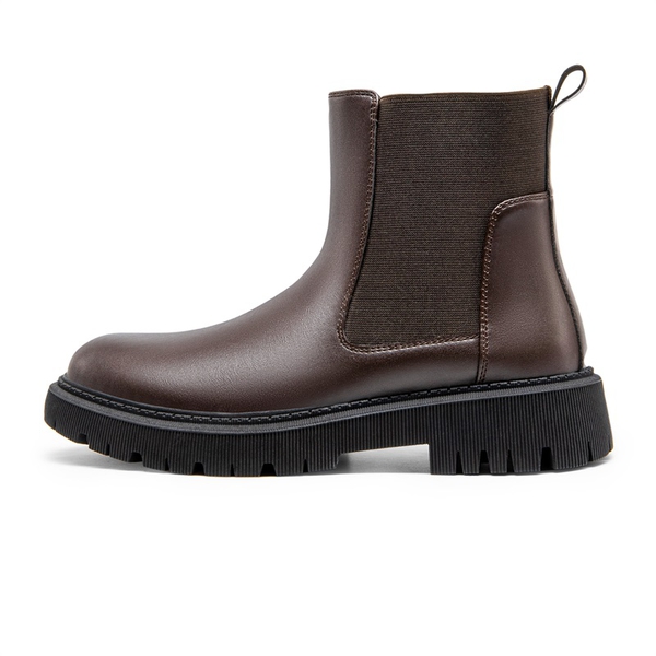 Men's Pull On Chelsea Boots - DARK BROWN-1 - 1
