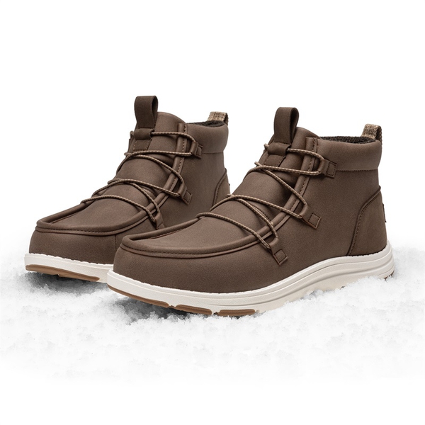 Men's Lightweight Slip-On Winter Boots - BROWN-NUBUCK - 5
