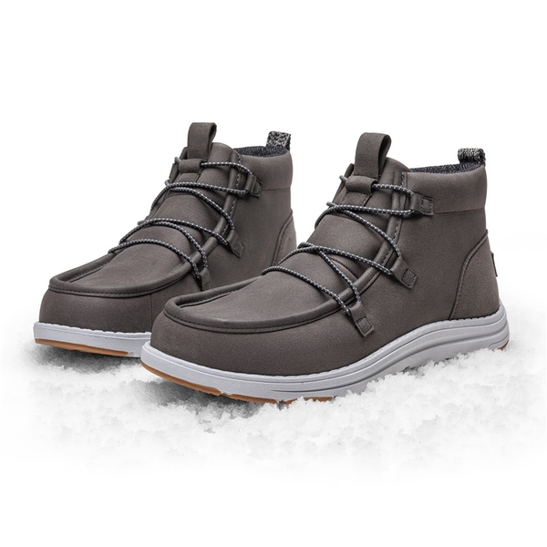 Men's Lightweight Slip-On Winter Boots - GREY-NUBUCK - 5