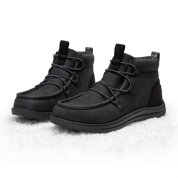 Men's Lightweight Slip-On Winter Boots - BLACK-NUBUCK - 5