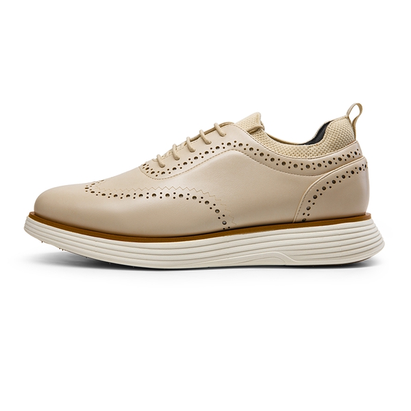 [MaxFlex SuiteCraft] Men's Casual Wingtip Dress Sneakers - APRICOT-PU - 1