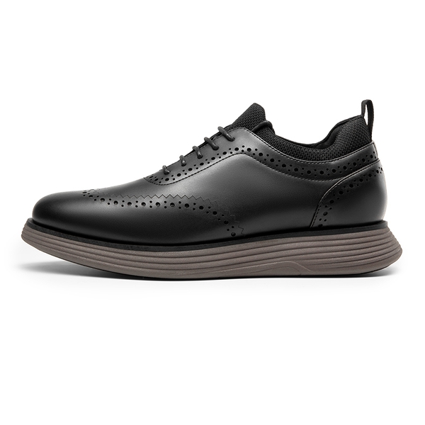 [MaxFlex SuiteCraft] Men's Casual Wingtip Dress Sneakers - BLACK/COFFEE - 1