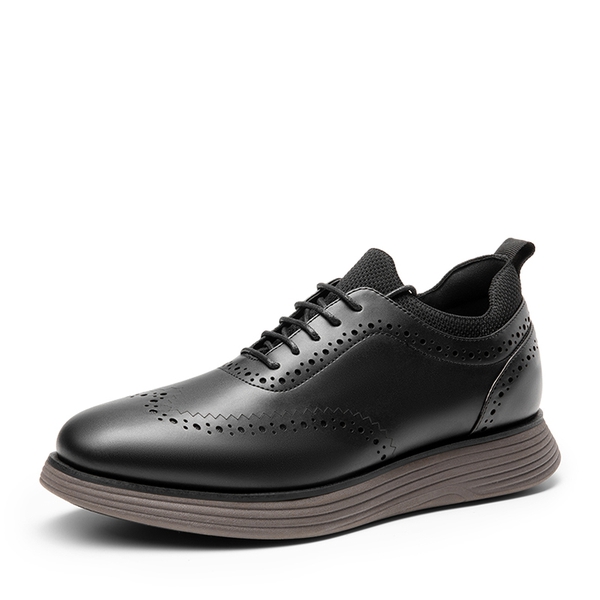 [MaxFlex SuiteCraft] Men's Casual Wingtip Dress Sneakers - BLACK/COFFEE -  0